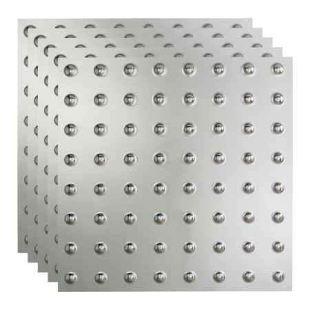 Acoustic Ceiling Products Fasade Dome 2 - 23-3/4" x 23-3/4" PVC Lay In Tile in Brushed Aluminum - PL6308